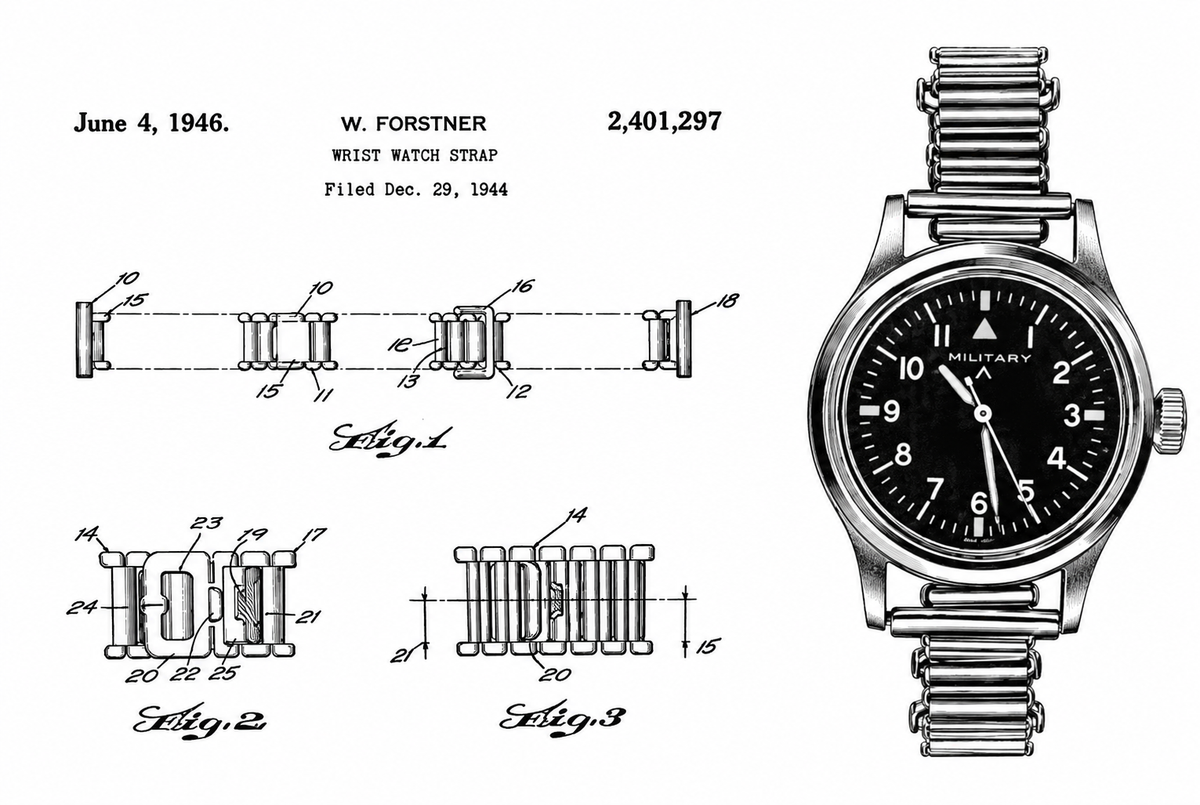 18mm Retro 1940/50s "Bonklip" Style Stainless Steel Bracelet - Ideal for Antique or Retro Style Watches