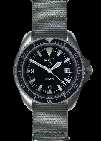 MWC 1999-2001 Pattern Black PVD Automatic Military Divers Watch with Retro Luminous Paint, Sapphire Crystal, 60 Hour Power Reserve