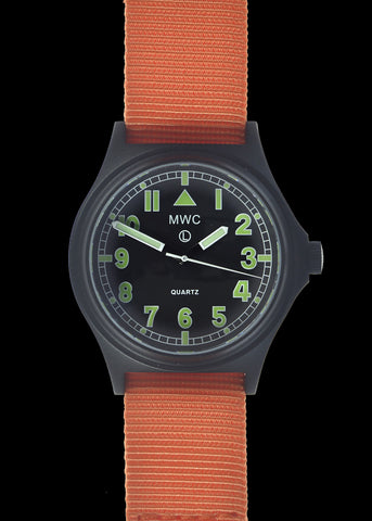 MWC G10 100m / 330ft Water resistant Search and Rescue (SAR) Black PVD Steel Military Watch with Sapphire Crystal - NATO Stock Number: NSN 6645-99-493-1283