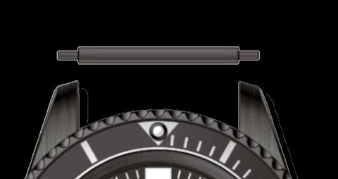 Pair of Quick Release QR Watch Pins Designed to Create the Appearance of a Military Watch with Fixed Solid Bars