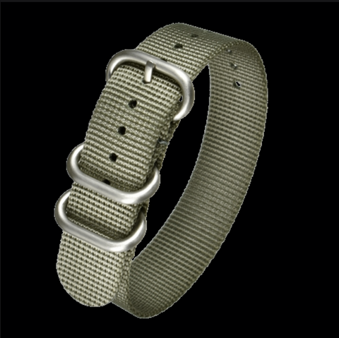 Retro Pattern 18mm Canvas Military Watch Strap in Admiralty Grey - An Ideal Strap for Older Military Watches