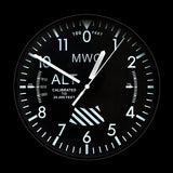 MWC Altimeter Wall Clock with a Sweep Second Hand and Silent Quartz Movement (Size 22.5 cm / approx 9")