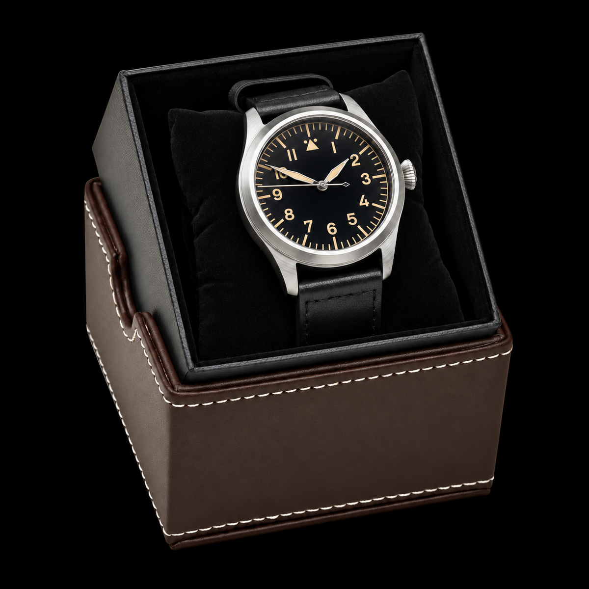 Aeschbach 46mm WWII Limited Edition XL Format Luftwaffe Pattern Military Aviators Watch with Sapphire Crystal (Copy)
