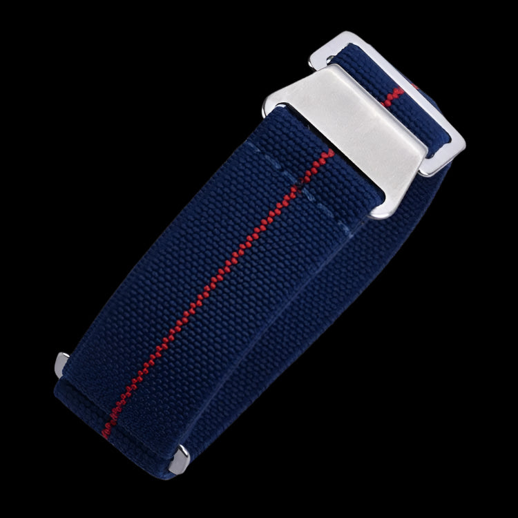 20mm Elasticated French Navy and Special Forces Strap in Navy with a Red Stripe