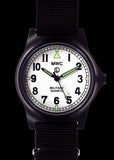 MWC G10LM European Pattern Military Watch With White Dial in Covert Non Reflective Black PVD Steel (Non Date Version)