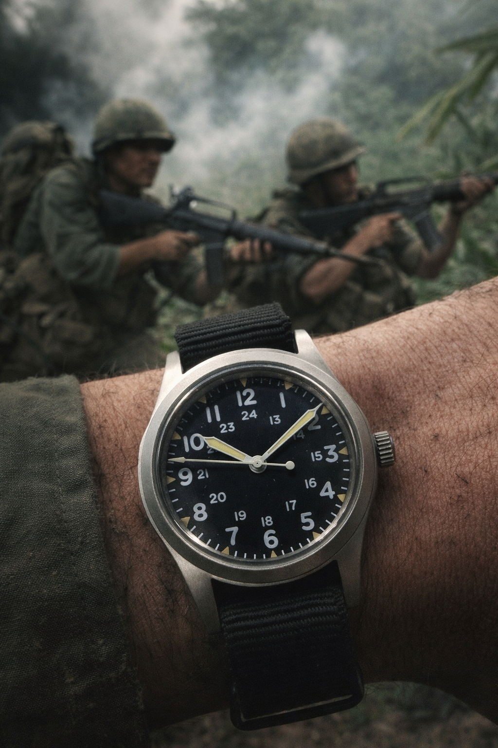 GG-W-113 U.S 1960s Pattern Handwound Military Watch with Plexiglass Crystal and Mechanical Movement