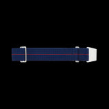 20mm Elasticated French Navy and Special Forces Strap in Navy with a Red Stripe