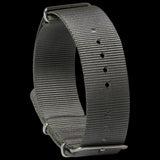 Single Pass 24mm Admiralty Grey NATO Military Watch Strap in Ballistic Nylon with Stainless Steel Fasteners