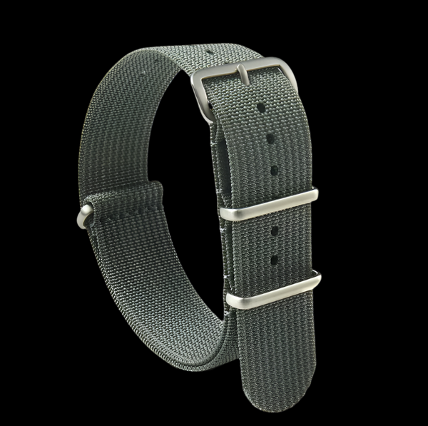 22mm Ribbed Grey NATO Military Watch Strap