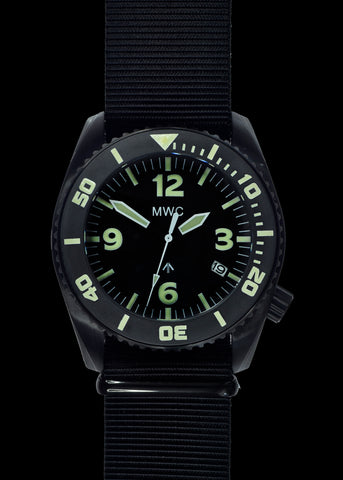 MWC "Depthmaster" 100atm / 3,280ft / 1000m Water Resistant Military Divers Watch in a Stainless Steel Case with GTLS and Helium Valve (10 Year Battery Life)