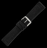 2 Piece Retro Pattern 22mm Canvas Military Watch Strap in Black - The Ideal Durable Fabric Strap for Military Watches