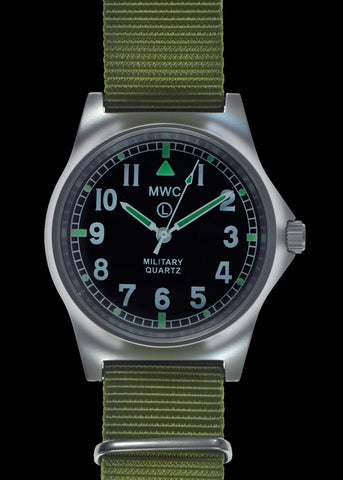 MWC G10 LM Stainless Steel Non Date Military Watch (Olive Green Strap)