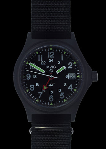 MWC GMT (Dual Time Zone) PVD Military Watch on Matching Steel Bracelet