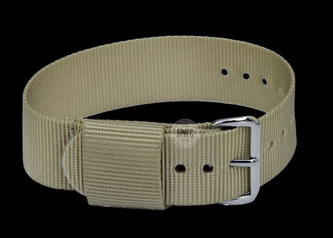 2 Piece Retro Pattern 20mm Canvas Military Watch Strap in Olive Drab - The Ideal Durable Fabric Strap for Military Watches