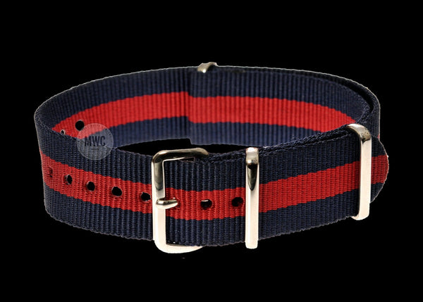 18mm Red and Navy NATO Military Watch Strap