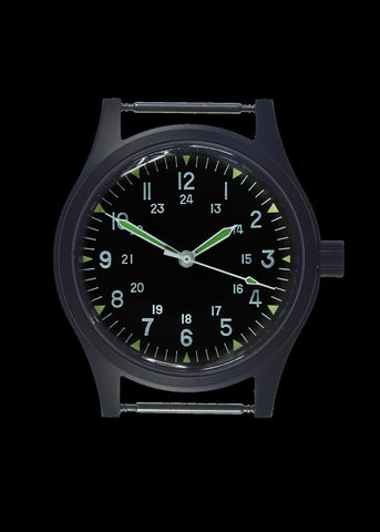 MWC Black PVD Stainless Steel PVD GG-W-113 Vietnam War Pattern Watch (24 Jewel Automatic)