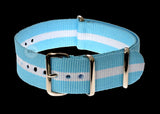 20mm Blue and White NATO Military Watch Strap / Argentina, Bavaria (Bayern), Israeli Colors
