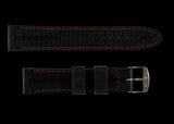 MWC 20mm Silicone Watch Strap with Orange Stitching