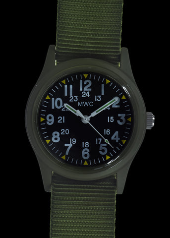 MWC Classic 1960s/70s Pattern Olive Drab Vietnam Watch on Matching Webbing Strap