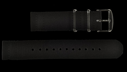 20mm Premium Black Carbon Fibre Watch Strap with Red Stitching