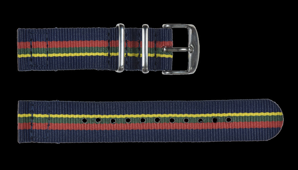 2 Piece 20mm Royal Marines NATO Military Watch Strap in Ballistic Nylon with Stainless Steel Fasteners