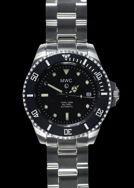 MWC 2021 Model 21 Jewel 300m Automatic Military Divers Watch with Sapphire Crystal and Ceramic Bezel on a Steel Bracelet