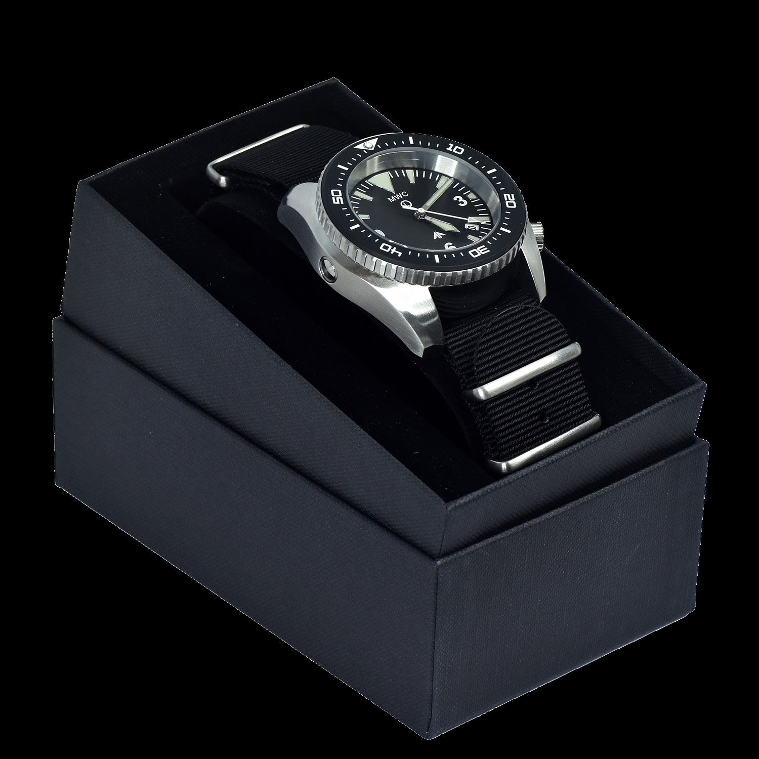 MWC 500m (1650ft) Water Resistant Stainless Steel Automatic Divers Watch With Sapphire Crystal, Ceramic Bezel and Helium Valve - Ex Photographic Sample Watch Reduced to Clear