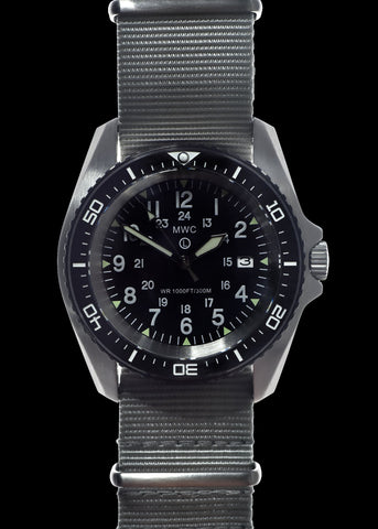MWC 2023 Model 24 Jewel 300m Automatic Military Divers Watch with Sapphire Crystal and Ceramic Bezel on a Steel Bracelet